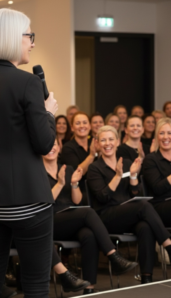 susanne vor publikum